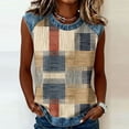 thumbnail image 2 of Trgacdwlo Plaid Womens Tank Tops Crew Neck Raglan Womens Sleeveless Shirts Patchwork Summer Beach Vintage Tunic Shirts for Women, 2 of 6