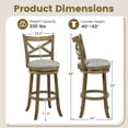 thumbnail image 3 of Costway Swivel Bar Stools Set of 4 Bar Height Chairs with Hollow Back  Soft-padded Seat Grey, 3 of 9