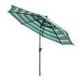 thumbnail image 4 of Iwicker 9Ft Patio Umbrella Sunbrella Outdoor Aluminum Market Umbrella with Crank and Push Button Tilt, Green Stripe, 4 of 10