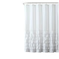 thumbnail image 2 of Kate Aurora Shabby Chic Semi Ruffled Gypsy Fabric Shower Curtain - White, 2 of 2