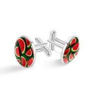 Watermelon Elegant Stainless Steel Men's Cufflinks for Business Attire, Weddings, and Special Occasions