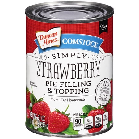 (2 pack) (2 Pack) Comstock® Simply Strawberry Pie Filling & Topping 21 oz. Can