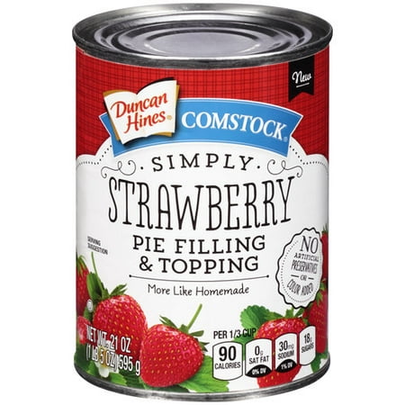 (3 Pack) ComstockÂ® Simply Strawberry Pie Filling & Topping 21 oz. (Best Filling For Strawberry Cake)