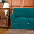 thumbnail image 6 of Subrtex 4-Piece Stretch Textured Grid Sofa Cover Slipcover,Separate Cushion Cover(Turquoise, Sofa), 6 of 8