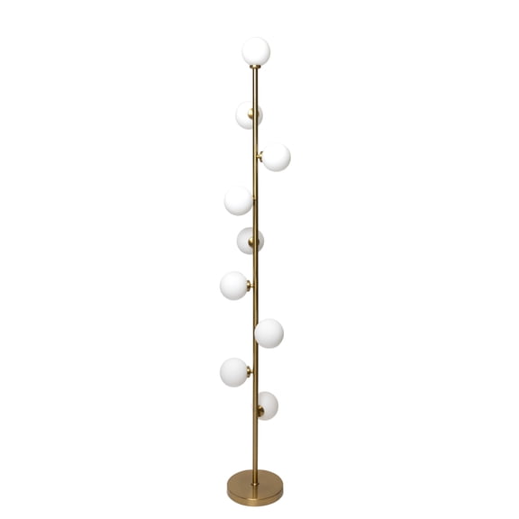 Ozarke Aurelia Nordic Minimalist Floor Lamp - Modern Glass Globe Lamp- Gold