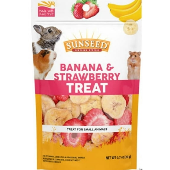 Sunseed Banana and Strawberry Small Animal Treat [Small Pet Fruit Treats, New Small Pet Supplies, Sunseed, Small Pet Supplies] 0.7 oz