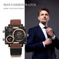 thumbnail image 3 of Mirar OULM Reloj de negocios para hombres Reloj de cuarzo de lujo con banda de lona Reloj con tres zonas horarias y reloj deportivo OULM Mirar, 3 of 7