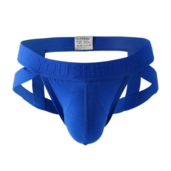 JUMESGU Men's Jock Strap Athletic Supporter for Men Jockstrap Male Underwear (Blue,XXL)