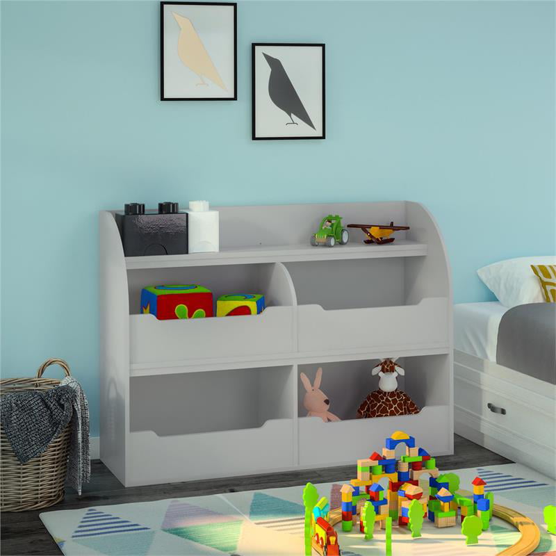 Toy Storage Bookcase In Dove Gray, Ameriwood Home Lawrence 4 Shelf Ladder Bookcase Bundle Dove Gray