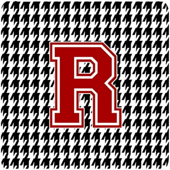 Monogram - Houndstooth Foam Coasters Initial R, Set - 4