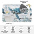 thumbnail image 3 of Sea Turtle Blue Door Mat Indoor Outdoor, Coastal Ocean Seaweed Wooden Grain Non Slip Welcome Mat with Rubber Backing, Absorbent Fabric Front Door Mats Entryway Rug for Home Patio Entrance 20"x31.5", 3 of 9