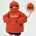 thumbnail image 2 of Mrat Womens Pumpkinhead Hoodie Halloween Hoodie Fuzzy Orange Retro Funny Couple Hooded Sweatshirt Pullover Tops Hoodies for Women Full Zip up Sweatshirts Jackets S-158 Orange XXL, 2 of 7