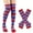 ZAC Wine Red, variant on yunLCZ Knee High Stockings for Women Stockings Striped Women's High Gloves Socks Halloween Socks Socks Cotton Knee High Stockings