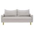 thumbnail image 2 of 66.9" Loveseat Sofa, 2-Seater Velvet Couch, Upholstered Tufted 2 Seater Sofa with Curved Arms & Backs, Accent Sofa Couch with Tapered Metal Legs, for Small Space, Bedroom, Apartment, Living Room, 2 of 7