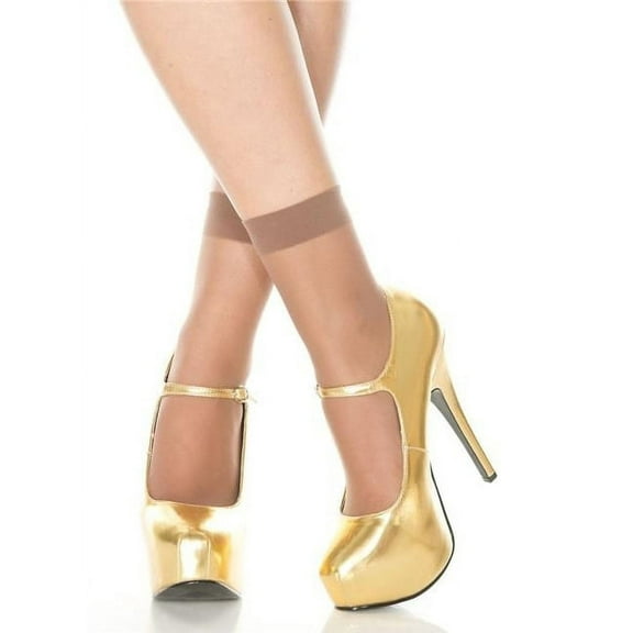 Music Legs Women's Sheer Ankle High Socks; Frenchcoffee 133-FRENCHCOFFEE