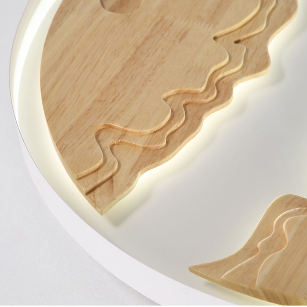Arturesthome Japanese Circular Solid Wood Ceiling Light For Living Room Designer Cloud Ceiling Lamps