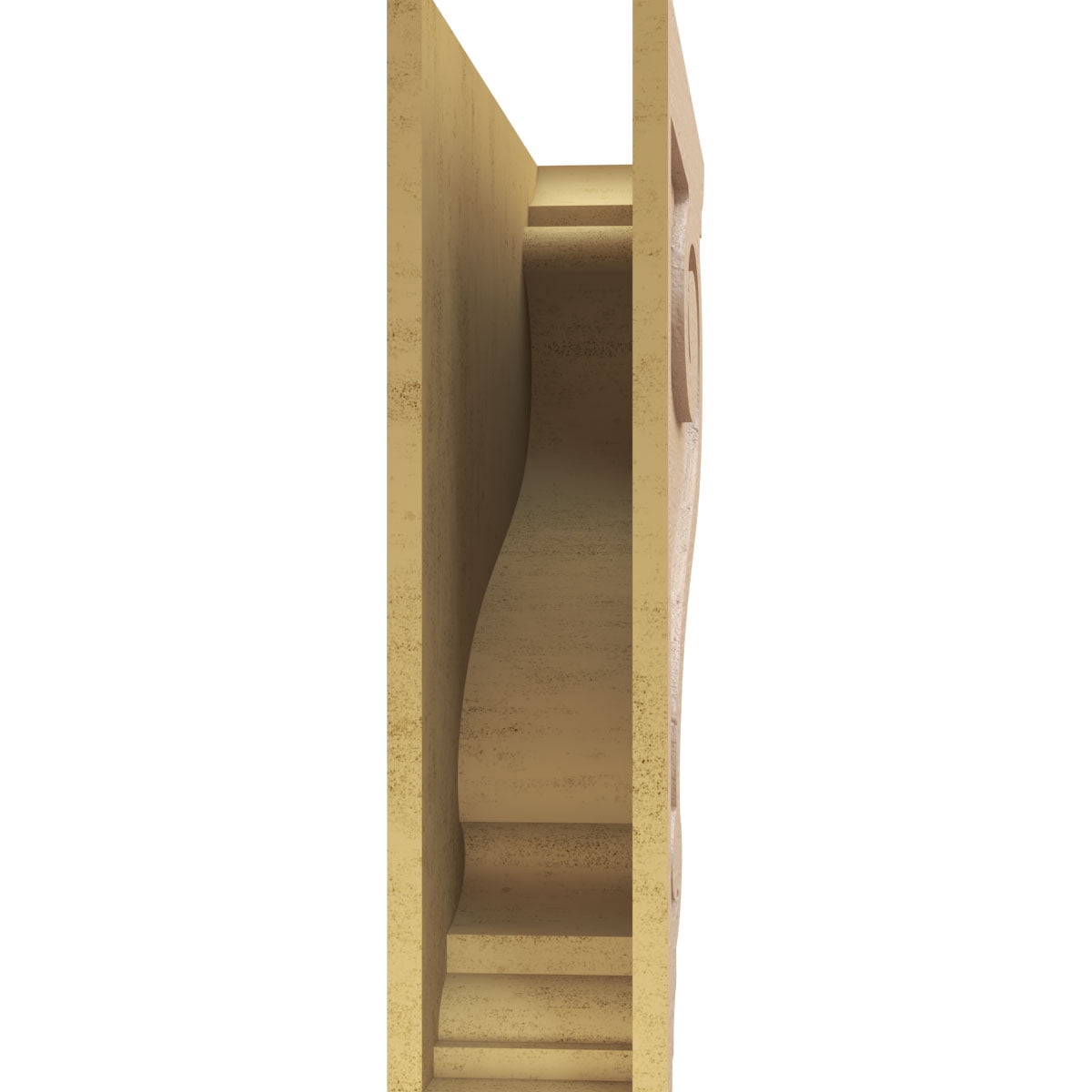 8"W x 32"D x 32"H Thin Scroll Rough Cedar Woodgrain TimberThane Corbel, Primed Tan