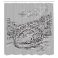 thumbnail image 2 of Ambesonne Gray Shower Curtain, Bridge Buildings Drawings Art, 69"Wx84"L, Off White and Pearl, 2 of 4