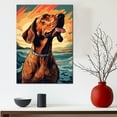 thumbnail image 3 of Redbone Coonhound Canvas Wall Art Framed Great Wave Oil Painting Stretched and Framed Artsy Romantic Wall Paintings Girlfriend gift for Living Room Bedroom Bathroom Office Wall Décor, 3 of 4