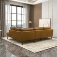 thumbnail image 4 of Paisley Genuine Leather L-Shaped Pillow Back Right-Facing Sectional in Tan, 4 of 6