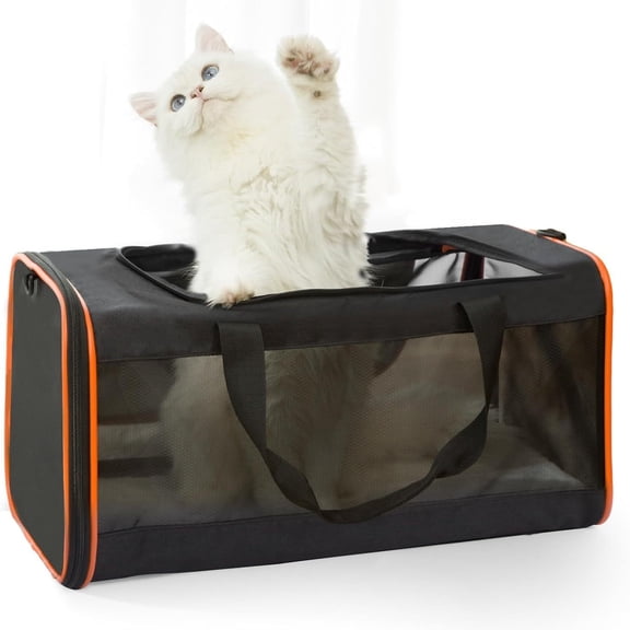 Cat Carriers for Large Cats 20 lbs  Soft Pet Carrier for Small Dog/Durable 2 Kitty Travel Bag/Medium Big Cats Puppy 15 Pounds/Softside Cat Carrier Large(oniy bag)