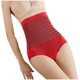 thumbnail image 4 of Odeerbi High Waisted Underwear for Women 2025 Tummy Control Comfortable Solid Color Large Size Warm Belly Hip Lift Panties Underwear Red, 4 of 7