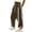 Brown Pants for Women, variant on jtjvou Women's Baggy Wide Leg Pants Casual Drawstring Elastic Waisted Contrast Color Workout Y2K Track Pants Beige L
