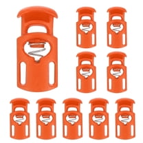 Uxcell Spring Cord Locks Plastic Single Hole Toggle Stopper for Drawstrings and DIY Projects Orange-Red