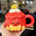 thumbnail image 3 of Mug With Lid And Spoon Couple Design Ceramic Cup Practical For Holiday Party, 3 of 7