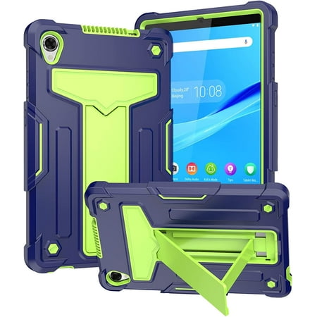 Epicgadget For Lenovo Tab M8 FHD Case, 8" FHD (TB-8705F/TB-8705N) Kids Friendly Hybrid Heavy Duty Cover with Kickstand Cover Case for 2019 Released Lenovo Tab M8 FHD 8.0 Inch Tablet (Navy Blue/Green)