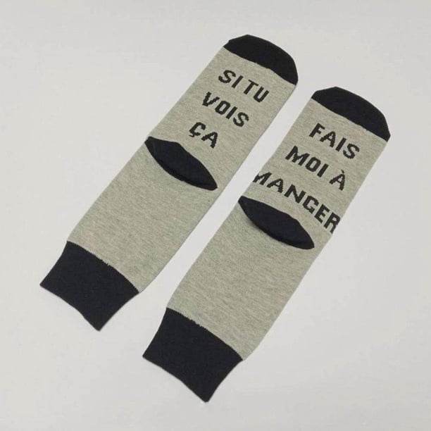 Calcetines divertidos de algodón para hombre y mujer, medias deportivas informales con SI TU VOIS CA francés, calcetines novedosos, regalos de Navidad