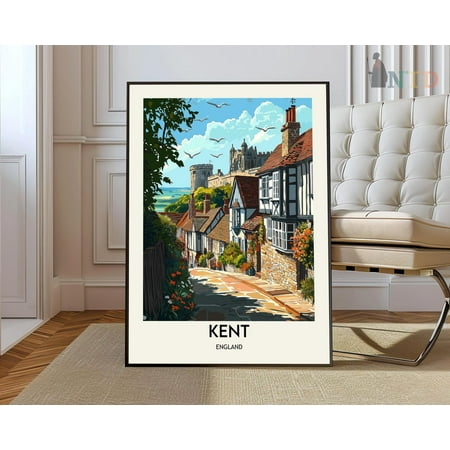 Kent England Garden of England White Cliffs Wall Art Travel, Unframed Paper Poster 8x10in