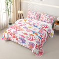 thumbnail image 3 of Erosebridal Watercolor Tropical Fish Quilt Full for Girls, Ocean Coral Animal Full Bedspread Sets, 3 Pieces, 3 of 7