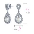 thumbnail image 4 of Bling Jewelry Womens Bridal Vintage Filigree Pearl Teardrop Dangle Chandelier Earrings Rose Gold, 4 of 5