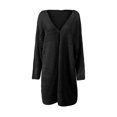 thumbnail image 4 of Lilgiuy Women's Crochet Cardigan Kimono Boho Long Sleeve Lightweight Soft Oversized Open Front Knitted Sweater, Black ,14(XXXL) Fall for 2022 Spring Winter, 4 of 5