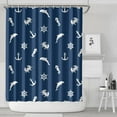 thumbnail image 2 of Nautical Shower Curtain for Bathroom, Anchor, Boat, Lighthouse and Ocean Waves Print, Coastal Marine Seaside Theme with Map, Compass, Coral and Sailing Design, Waterproof 72x84, 2 of 5