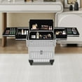 thumbnail image 4 of Silver Modern Rolling Makeup Train Case - Made of Aluminum Alloy, ABS, Ideal for Makeup Artists, 44.09lbs Bearing Capacity, 4 of 16