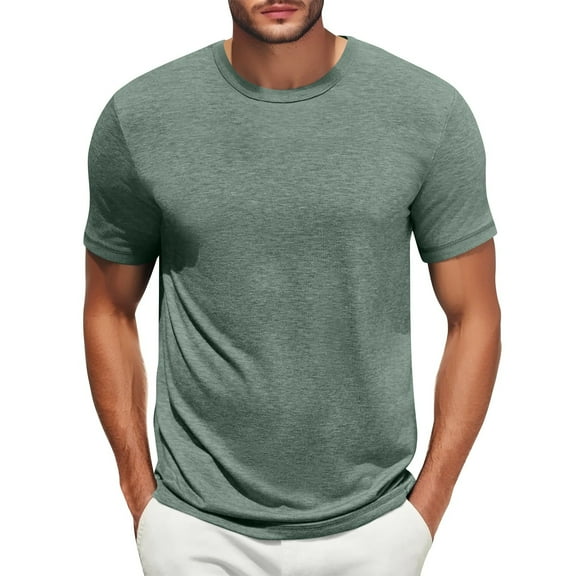 Domuza Mens Soft Tshirts Casual Plain Short Sleeve Tee Lightweight Breathable Crew Neck Tops Summer Classic Workout Slim Fit Blouse Mint Green L