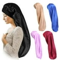 thumbnail image 2 of SDOTXA Long Satin Bonnet Sleep Cap Extra Large Silk Bonnet with Soft Elastic Band Night Sleeping Hair Cap Night Hat for Women Natural Hair Long Curly Hair Dreadlocks Braids, 2 of 2