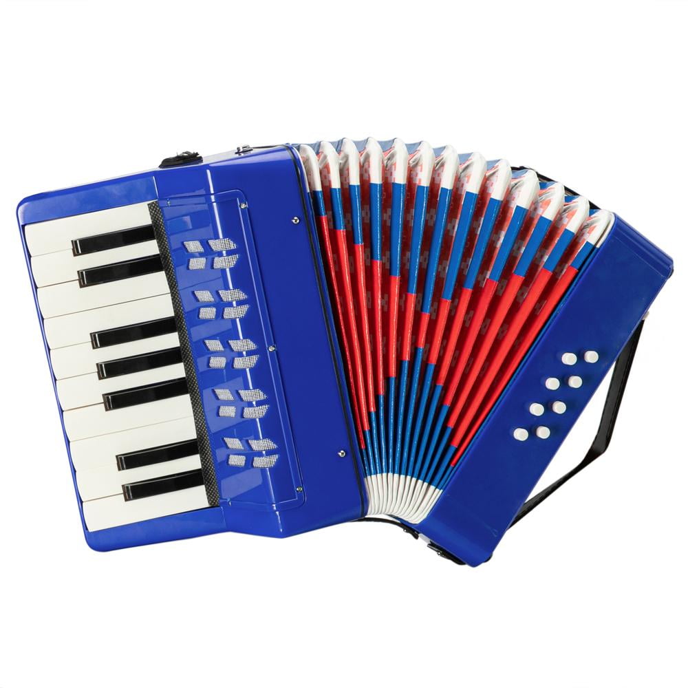 Durable and Safe 17-Key 8 Bass Childrens Mini Pre Kindergarten Learning Materials Easy to Learn Music Blue Best Choice Accordion for Kids Children and Beginners 