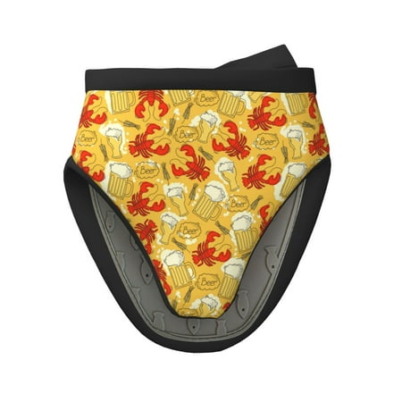 

Pofeuu Beer And Crawfish Print Thickened Mini Silicone Oven Mitts Heat Resistant Rubber Oven Mitt Gloves Finger Pinch Grips Pot Holder Silicone Potholder