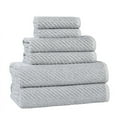 thumbnail image 2 of Superior Amelia Viscose Cotton Blend Medium Weight 6 Piece Towel Set, Denim Blue, 2 of 11