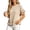 Khaki, variant on Women's Short Sleeve Sweaters Tops Oversized Summer Casual Ruffled Hem Knit Pullover Crochet Blouses Cute Tops
