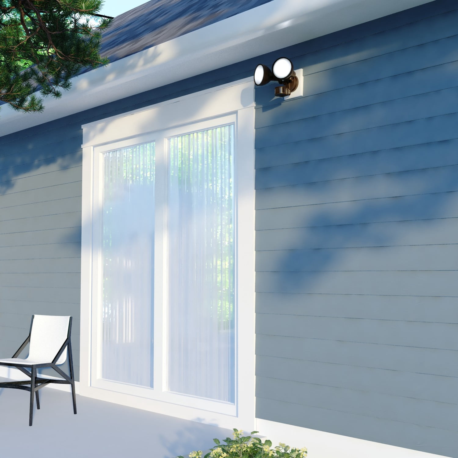 Bronze Motion Sensor Dusk to Dawn Outdoor Security Flood Light - 240 Degree Range - 85 Ft.