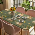 thumbnail image 3 of Easter Bunny Table Cloths for 6 Foot Rectangle Tables, Spring Yellow Flowers Country Plants Green Patio Waterproof Elastic Fitted Tablecloths, Washable Rectangular Table Cover for Camping, 3 of 8
