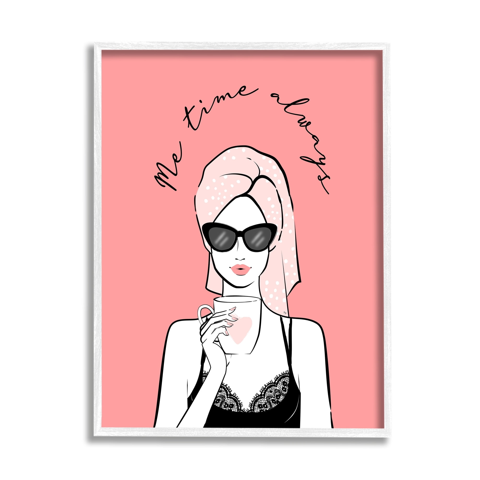 Stupell Industries Me Time Always Inspirational Glam Morning Relaxing Coffee,24 x 30, Design by Martina Pavlova
