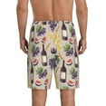 thumbnail image 4 of Lsque Watercolor Bottles And Glasses Mens Sleep Pajama Shorts,Short Pajama Pants, Cotton Ultra-Soft Knit-Large, 4 of 9