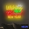 thumbnail image 5 of Handmadetneonsign Wishing You Blessed New Year Neon Sign, Happy New Year Led Sign, New Year Eve Decor 82431, 5 of 5