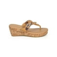 thumbnail image 2 of Glaze CI30 Women Leatherette Braided Rhinestone Slipper Thong Wedge Sandal, 2 of 5