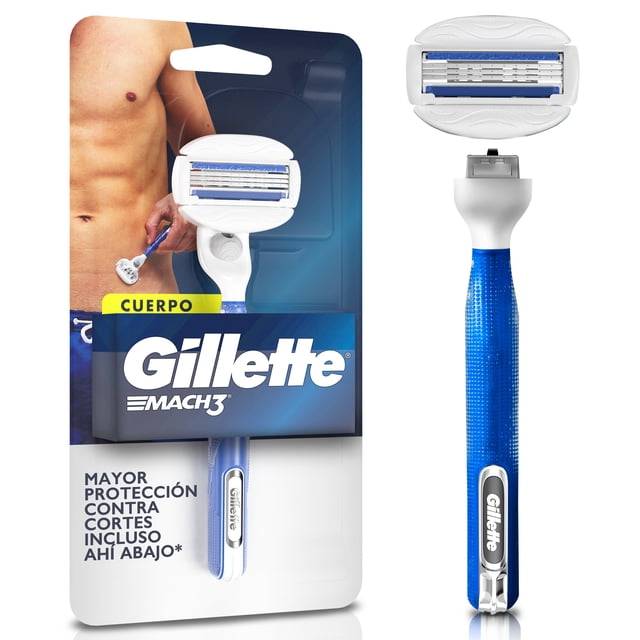Rastrillo Gillette Mach3 Cuerpo con Barras Humectantes, Depilación Corporal, 1 pza